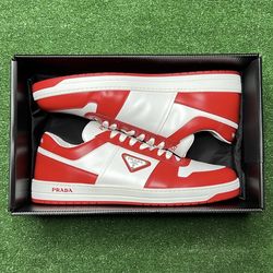 Prada Downtown Leather ‘White Lacquer Red’