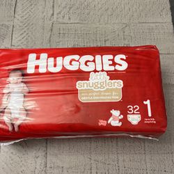 Huggies Little Snugglers Baby Diapers, Size 1 (8-14 lbs), 32 Ct