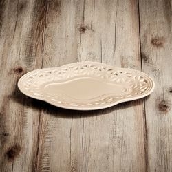 Antique Creamware Dish With A Pierced Border Design