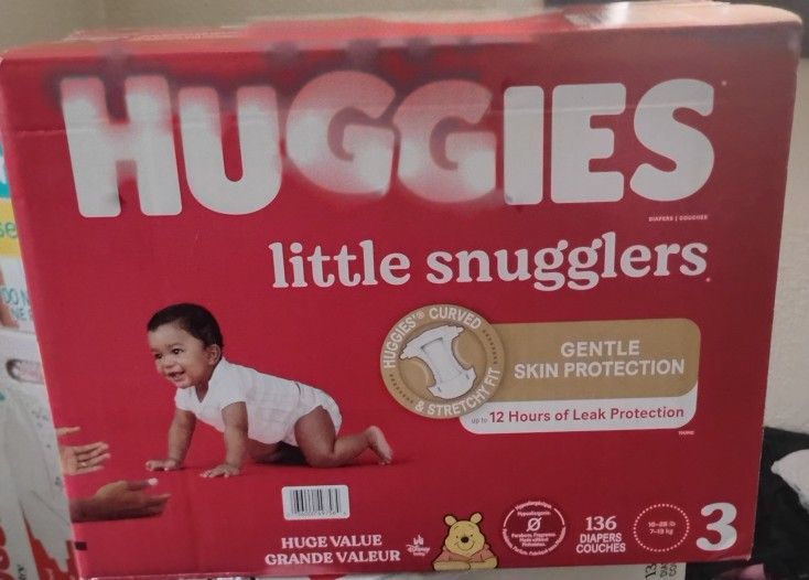 Huggies Size 3 Little Snugglers 136 Count Need Gone Today