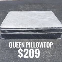NEW Mattress Queen Size Pillowtop With Box Spring // Offer  🚚
