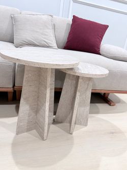 Marble Nesting Side Tables Set of 2