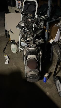 Golf clubs and bag