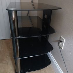 3 Shelf Glass Entertainment Center