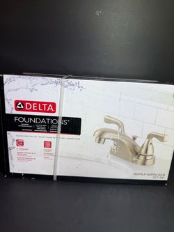 Delta Foundations 4 in. Centerset 2-Handle Bathroom Faucet in Brushed Nickel