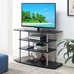  New - Designs2Go No Tools Wide Highboy TV Stand, Black

