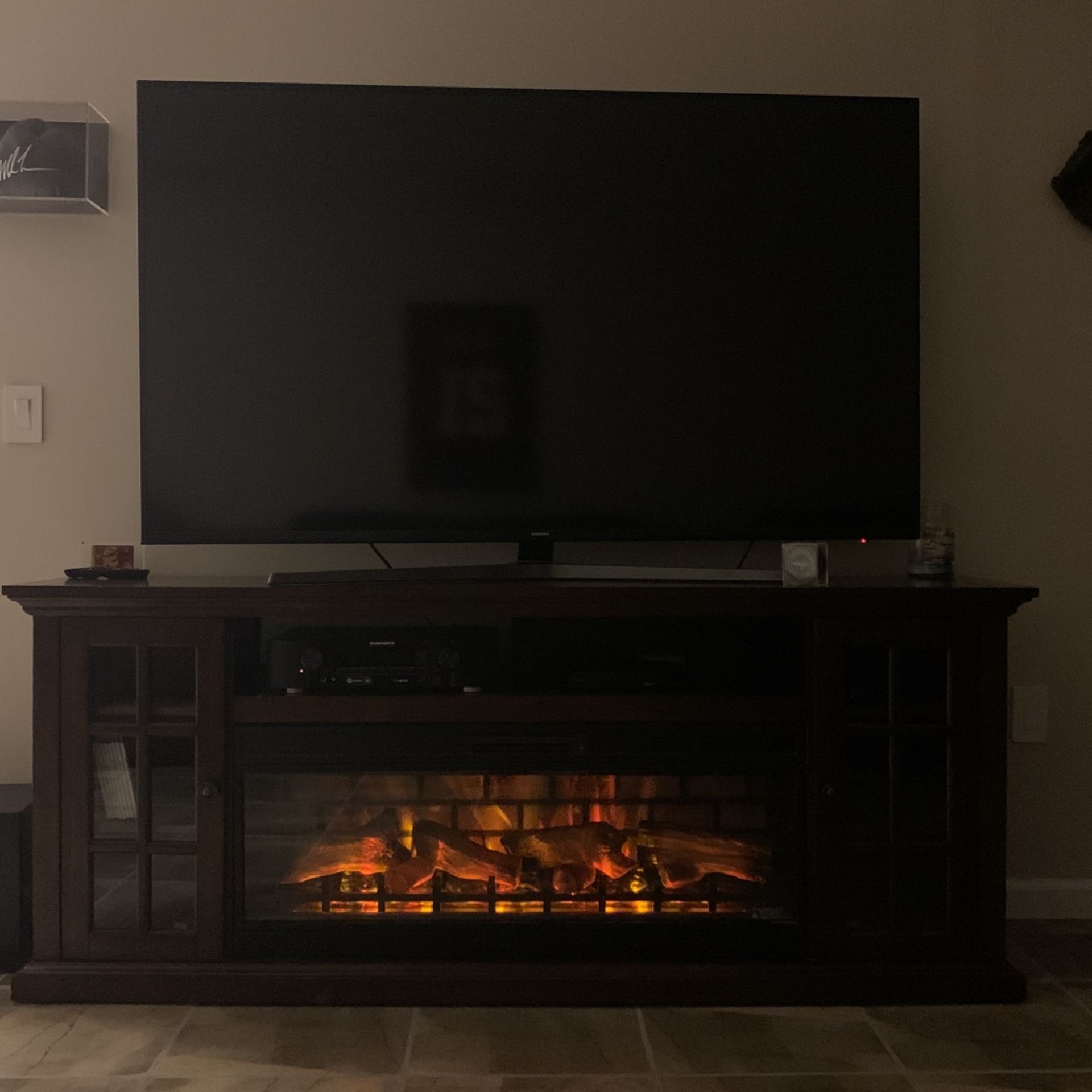 TV Stand & Fireplace & Heater