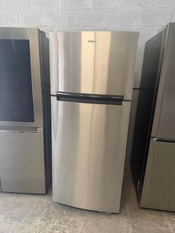30” WHIRLPOOL REFRIGERATOR REFRIGERADOR HELADERA NEVERA STAINLESS STEEL DARK GOOD CONDITION CLEAN DELIVERY WARRANTY 4 MONTHS