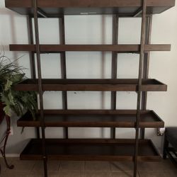 brown wood shelf