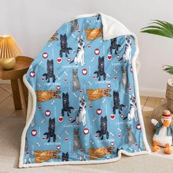 Belgian Malinois Cartoon Dog Blanket Throw 47" x 31"