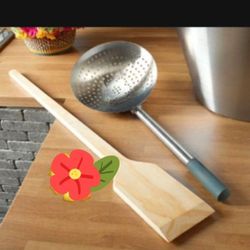 JUEGO DE PALA DE MADERA Y COLADOR PARA CASO PRINCESS HOUSE 