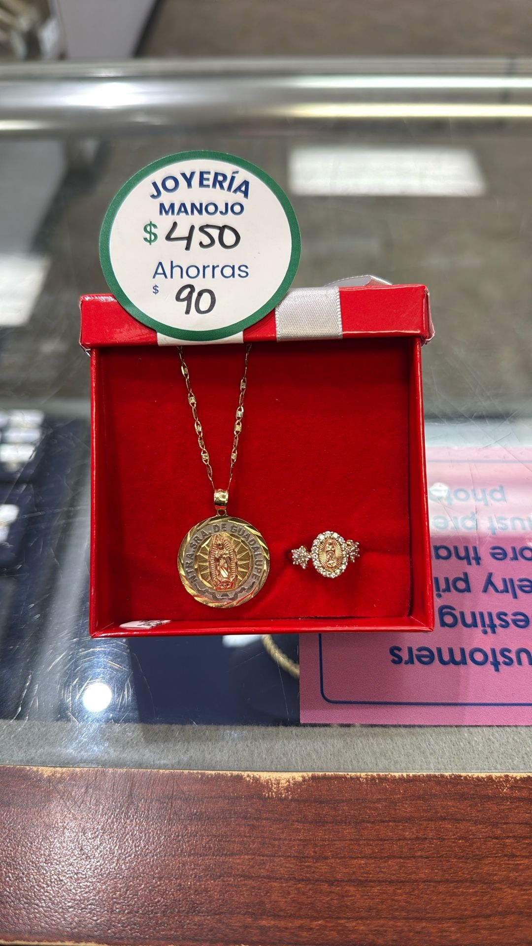 Virgin Mary Pendant Chain And Ring Bundle