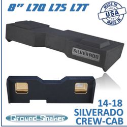 Black 8" Dual Sealed Solobaric Sub Box, Fits 14-18 Chevy Silverado Crew-Cab