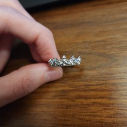 Crown Ring With CZ Gemstones 