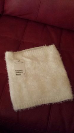 Fluffy White Tube Scarf For Kids