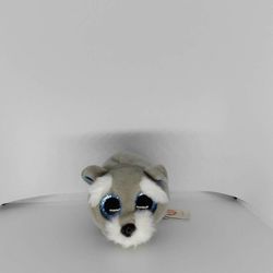 NEW Teeny Ty JACK Gray Dog Schnauzer Plush 4" Long Stuffed Animal Toy
