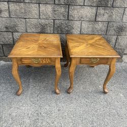 Queen Anne style matching end tables 