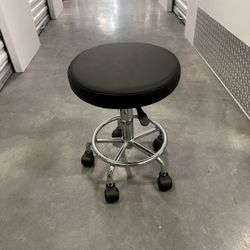 Black leather medical stools