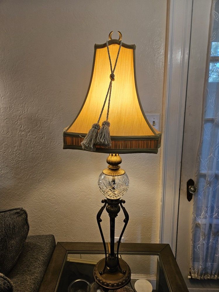 Large Hollywood Regency Style Brass Table Lamp