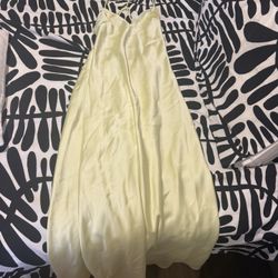 Zara Dress women Yellow satin ni