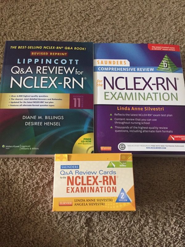 NCLEX-RN books and flash cards