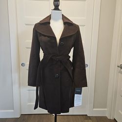 Women's Ellen Tracy Chocolate Brown Coat- Size 2P - New With Tags