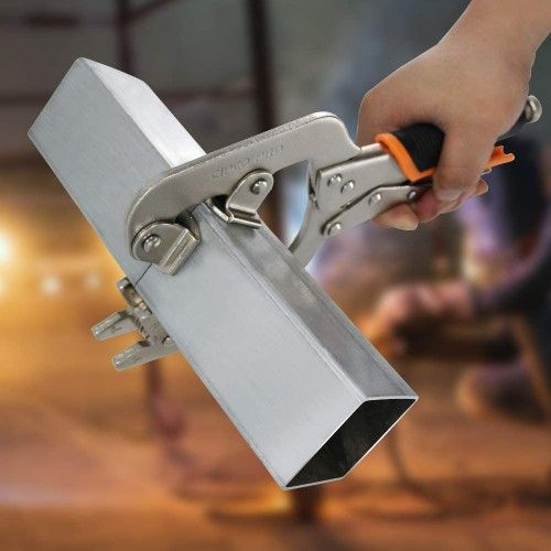 Welding Pipe Clamps, 10-inch Welding Pipe Pliers, Fast Release, C-clamps Locking With Large V-Pads (4 Pack)