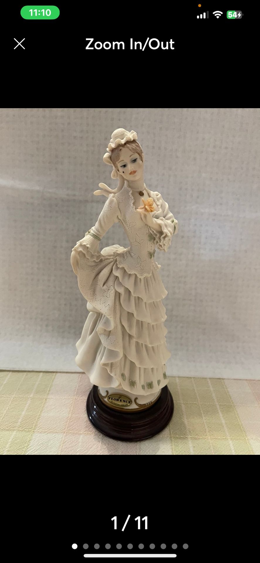 Florence Giuseppe Armani Figurine 1996 Little Butterfly 10.5 inches #0297F Italy