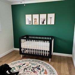 Babyletto Lolly Crib – Black/Natural – Toddler Conversion Included