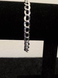 Vintage 925 Sterling Silver 7.25" Double Curb Link Chain Bracelet (8g)