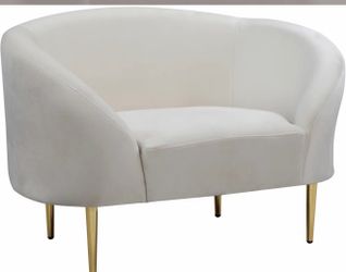 Cream velvet oversized accent/sofa chair