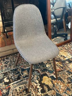Modern Gray Accent Chair with Wooden Legs