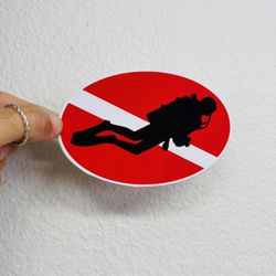 Diving Flag Diver Sticker Fishing Boat Car Bumper Decal