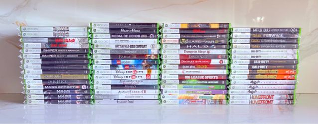 62 Xbox 360 Games (Protective Sleeved Cases