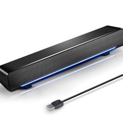 Marboo Soundbar, USB Powered Sound Bar Speakers for Computer Desktop Laptop PC, Black (USB) … (Black USB)