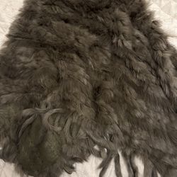 NWT Metric Knits Fur Collection Brown  rabbit fur poncho in size S