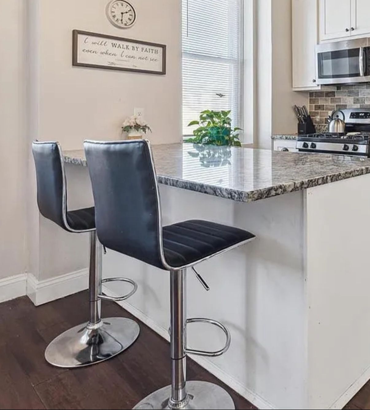 Faux leather bar stools