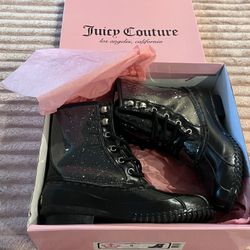 ✨ Juicy Couture Glitter Duck Rain Boots – Size 8 (Like New)
