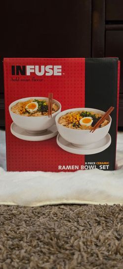 8-Piece Ceramic Ramen Bowl Set