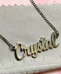 Mluhkee nameplate necklace “Crystal”