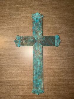 Rustic Wood Turquoise Decorative Cross