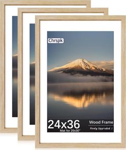 24X36 Poster Frame Natural Oak 3 Pack