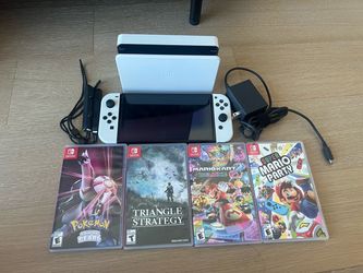 Nintendo Switch OLED White with 4 Games