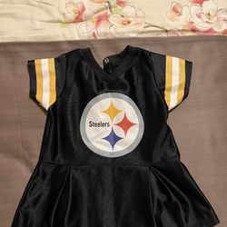 NFL Team Apparel Steelers Black Yellow Jersey Peplum Top Mini Dress 6-12 Months