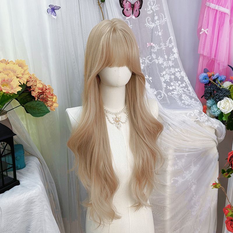 Long Blonde Wig with Bangs