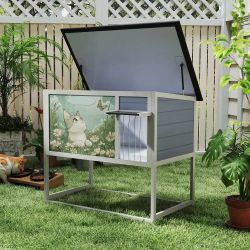 Coziwow 35''L Raised Wooden Cat House