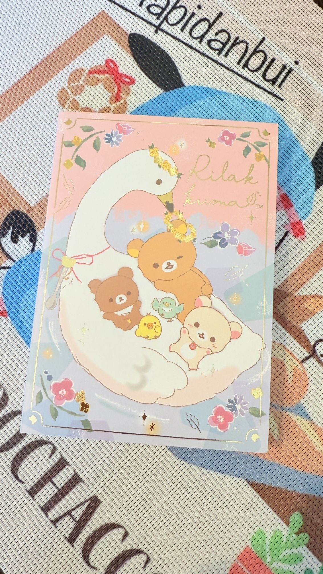 San-X Rilakkuma Swan & Golden Flower 6A Memo PadNotepad stationery