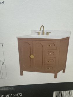 New* In Box Beautiful Coral/blush 27” Bathroom Vanity