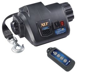 Fulton 500621 XLT Marine Trailer Winch, Powered, 10,000 Lbs. Capacity, 15 Foot Strap, Wireless Remote Included, Compatible With Boats Up To 26ft And 7