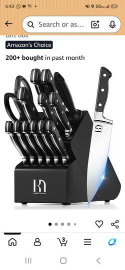 KnifeSaga Japanese Knife Set with Sharpener, Premuim, Razor Sharp, 15 Pcs
Innovative Steel, High Carbon Stainless, Enduring Sharpness, Ergonomic Handl